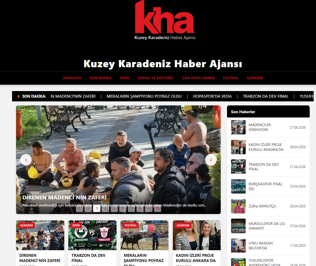 Kuzey Karadeniz Haber Ajansı Sitesi ekran görüntüsü