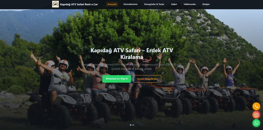 Kapıdağ Atv Kiralama Sitesi ekran görüntüsü