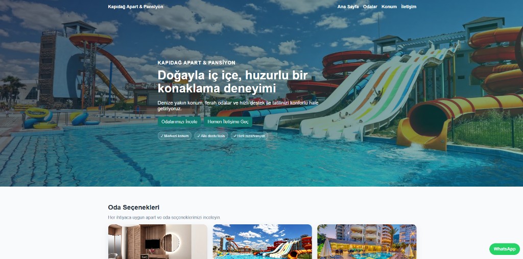 Pansiyon Sitesi ekran görüntüsü