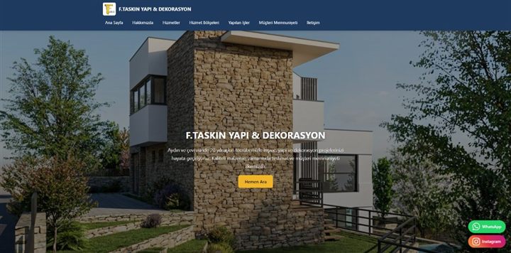 Taşkın Yapı web sitesi önizleme