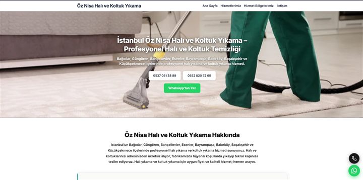 Halı Yıkama web sitesi önizleme