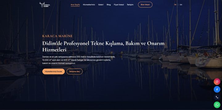 Karaca Marine web sitesi